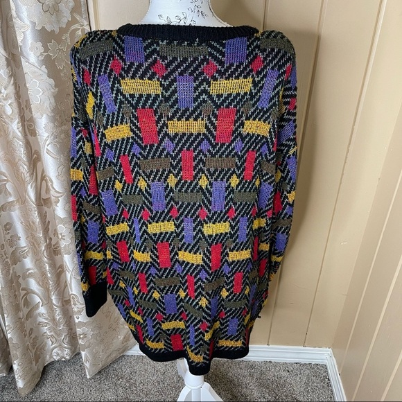 Vintage Cardigan Sweater by Roaman's Women's Size XL Retro Print 80s 90s - Picture 2 of 4